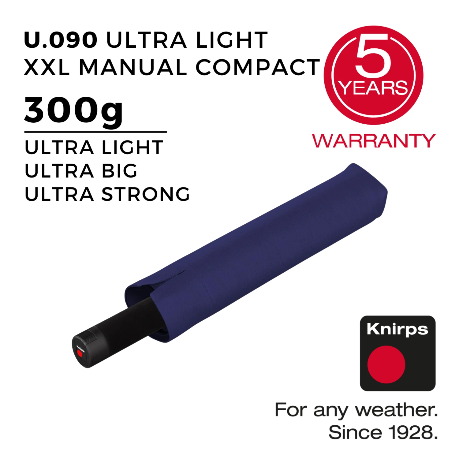 Knirps U.090 Ultralight XXL Manual Compact Umbrella 3 Knirps U.090 Ultralight XXL Manual Compact Umbrella - Image 3