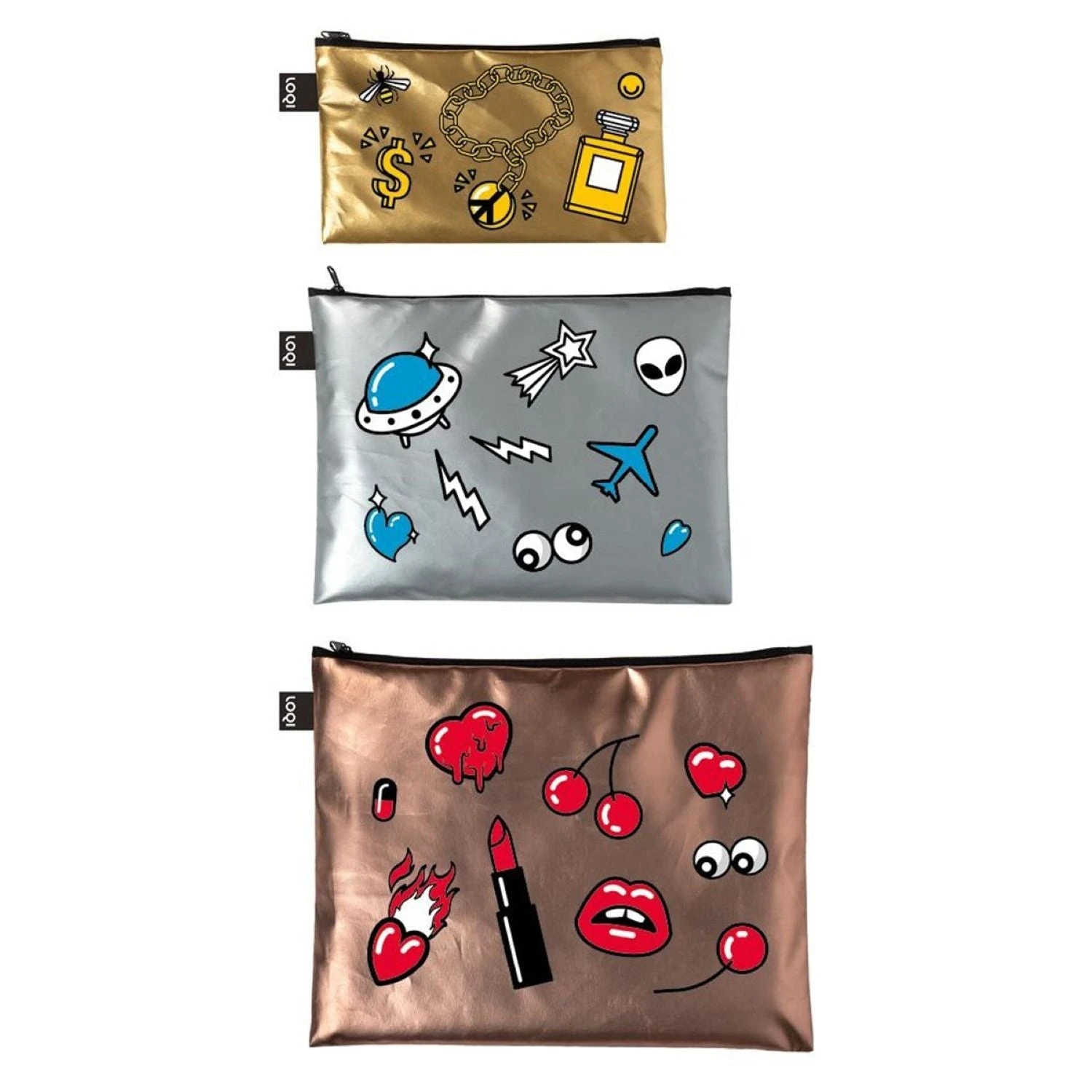 Loqi Metallic Zip Pockets 3 Loqi Metallic Zip Pockets - Image 3