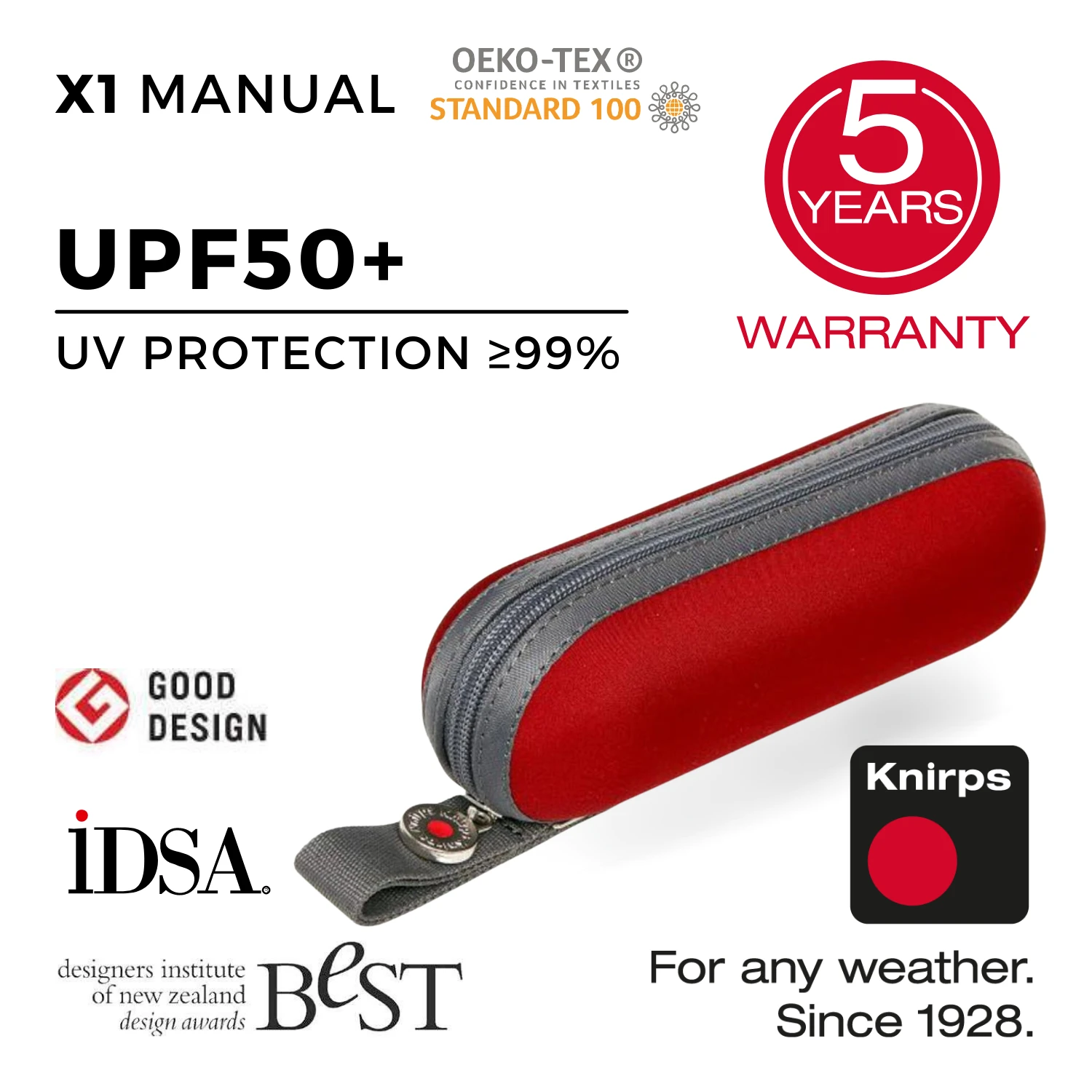 Knirps X1 Manual Umbrella (UV Protection) (SA) 1 Knirps X1 Manual Umbrella (UV Protection) (SA)