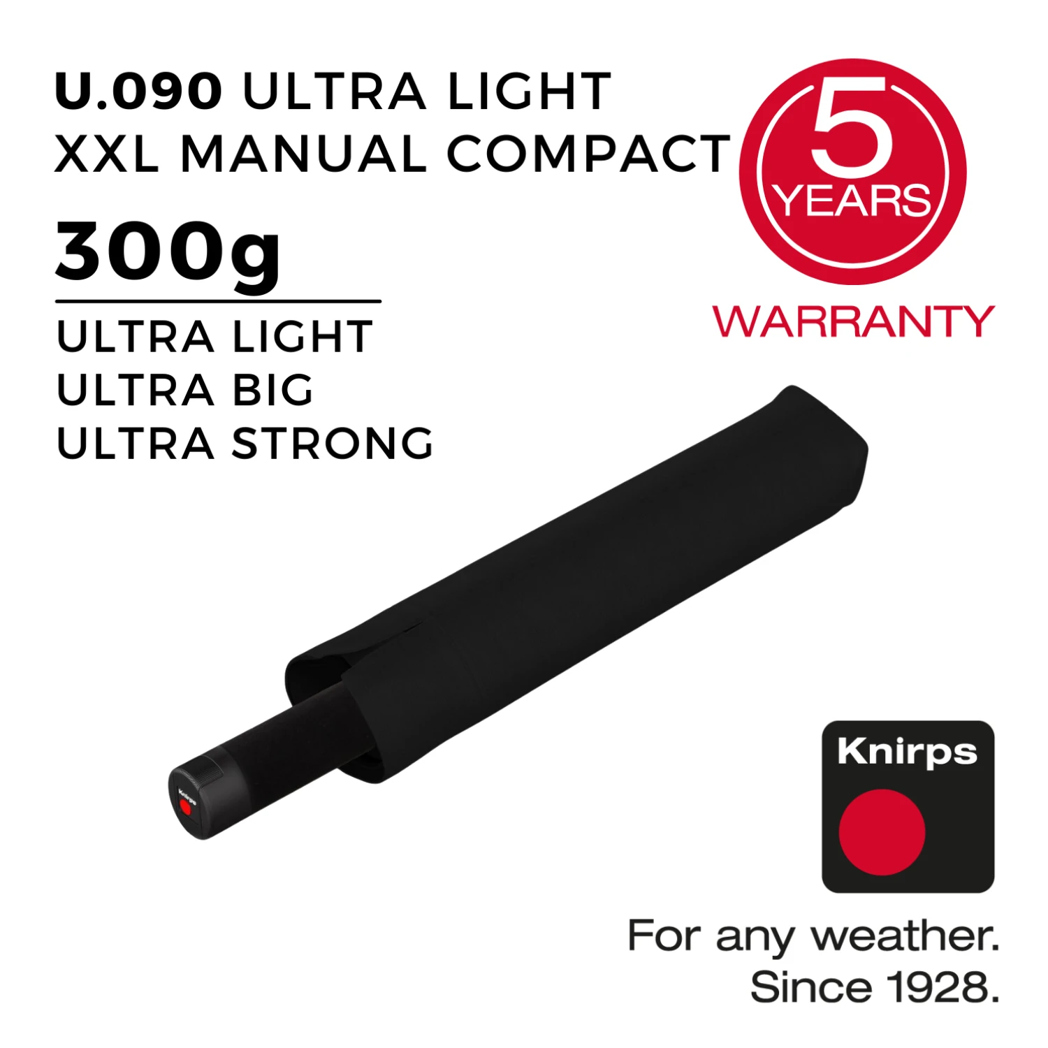 Knirps U.090 Ultralight XXL Manual Compact Umbrella 4 Knirps U.090 Ultralight XXL Manual Compact Umbrella - Image 4