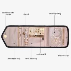 Bagsmart Peri Folding Jewelry Organizer Small -Fashion Bag Store Bagsmart Peri Folding Jewelry Organizer Small Black 4