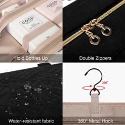 Bagsmart The Space Saver Toiletry Bag Medium -Fashion Bag Store Bagsmart The Space Saver Toiletry Bag Medium Black 4