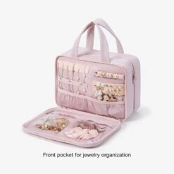 Bagsmart Zora Spacesaver Puffy Multi-Functional Toiletry Bag Medium -Fashion Bag Store Bagsmart Zora Spacesaver Puffy Multi Functional Toiletry Bag Medium Pink 6