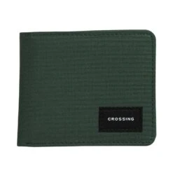 Crossing Bifold Wallet With Coin Pocket RFID -Fashion Bag Store Crossing Bifold Wallet with Coin Pocket RFID Green Front