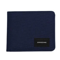 Crossing Bifold Wallet With Coin Pocket RFID -Fashion Bag Store Crossing Bifold Wallet with Coin Pocket RFID Navy Front
