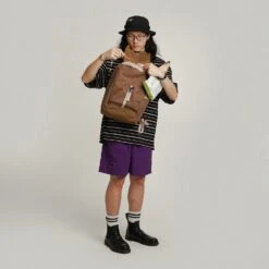 Hellolulu Saro Utility Flap Backpack M Recycled (SA) -Fashion Bag Store Hellolulu Saro Utility Flap Backpack M Recycled Brown 8 1 254ae7ae 9bfd 436b 825d 1dd7b095a76d