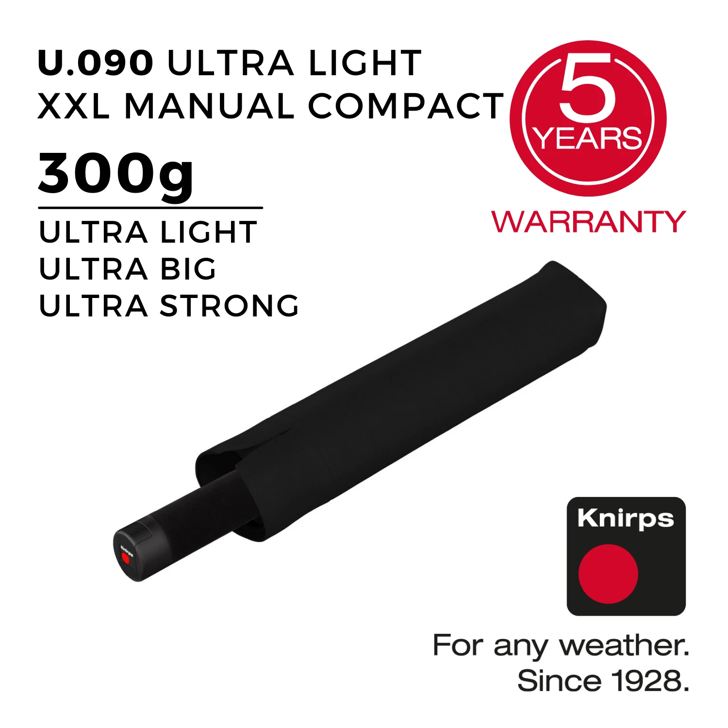 Knirps U.090 Ultralight XXL Manual Compact Umbrella 7 Knirps U.090 Ultralight XXL Manual Compact Umbrella - Image 7